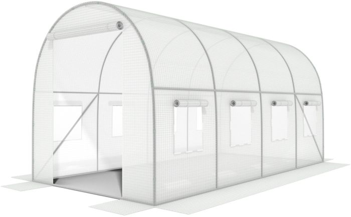 Садова теплиця 10 м² (4 х 2,5 х 2 м) з армованою плівкою UV-4, з вікнами, Біла (Польща) (1560) - изображение 4