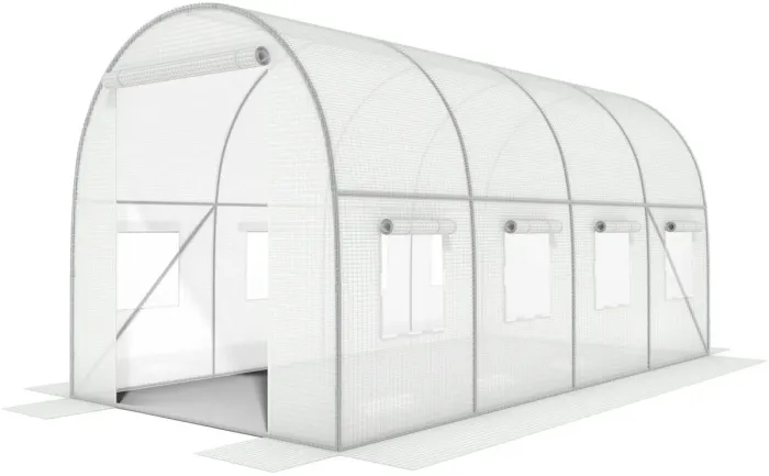 Садова теплиця 10 м² (4 х 2,5 х 2 м) з армованою плівкою UV-4, з вікнами, Біла (Польща) (1560) - зображення 4