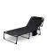 Складний туристичний лежак з матрацом та підголівником (178 × 56 × 30 см), регульований садовий шезлонг (Чорний) (G1281)