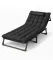 Складний туристичний лежак з матрацом та підголівником (178 × 56 × 30 см), регульований садовий шезлонг (Чорний) (G1281)