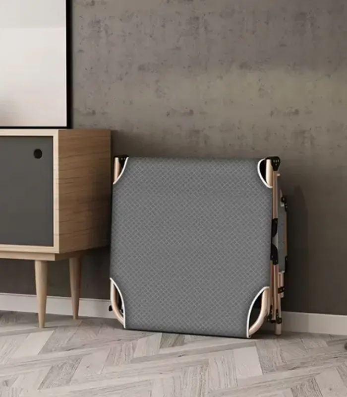 Складний туристичний лежак з матрацом та підголівником (178 × 56 × 30 см), регульований садовий шезлонг (Сірий) (G1280) - зображення 9