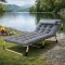 Складний туристичний лежак з матрацом та підголівником (178 × 56 × 30 см), регульований садовий шезлонг (Сірий) (G1280)