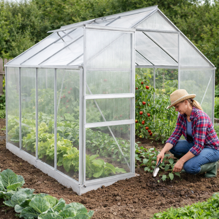 Садова теплиця з полікарбонату 4,75 м² (2,5 х 1,9 х 1,95 м), Прозора (3391) - зображення 3