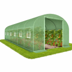 Садова теплиця 18 м² (6 х 3 х 2 м) з вікнами, армована плівка UV-4, труба 25 мм, Зелена (Польща) (29099)