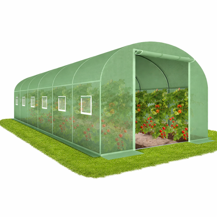 Садова теплиця 18 м² (6 х 3 х 2 м) з вікнами, армована плівка UV-4, труба 25 мм, Зелена (Польща) (29099) - изображение 1