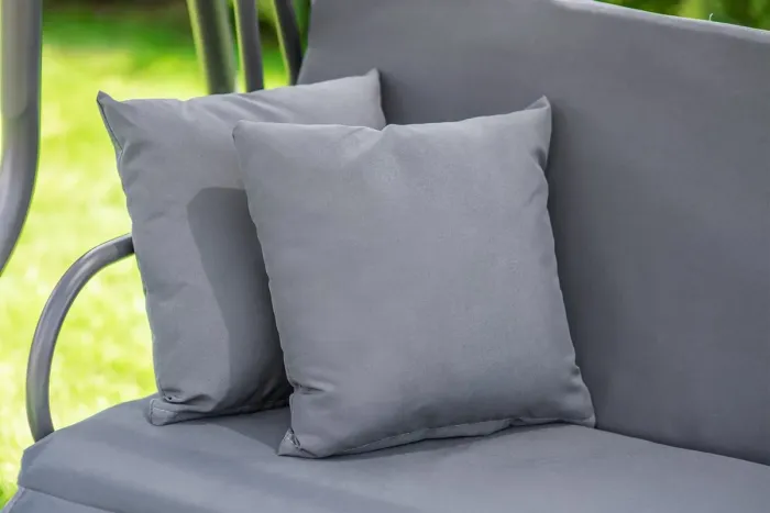 Садова гойдалка - лежак 2в1 "Relax Plus" FunFit​​​​​​​ 3 місна, з навісом і подушками, для двору, саду, тераси (Сіра) (1604) - изображение 9
