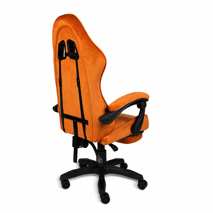 Геймерське крісло Primaveo замшеве з ергономічними подушками та підніжкою (Помаранчеве) (G1176) - изображение 5