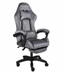 Геймерське крісло Primaveo замшеве з ергономічними подушками та підніжкою (Сіре) (G1175)
