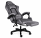 Геймерське крісло Primaveo замшеве з ергономічними подушками та підніжкою (Сіре) (G1175)