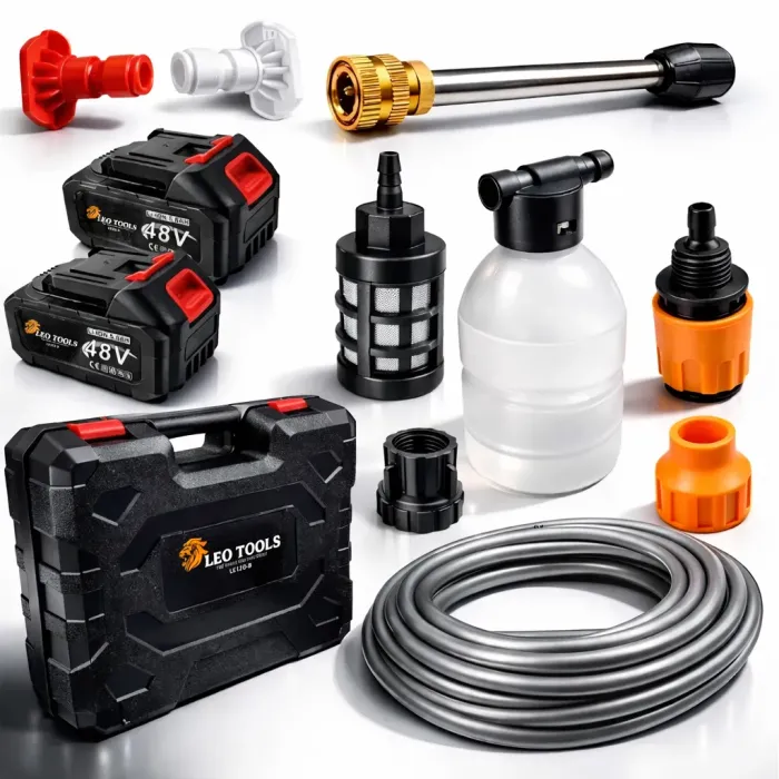 Акумуляторна мийка високого тиску LEO TOOLS 48V + 2 акумулятори (Польща) (LE120-В) - зображення 8