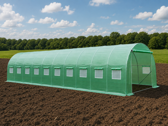 Теплиця садова посилена Primaveo 36 м² (12 × 3 × 2 м) 20 вікон, армована плівка UV-4, оцинкований каркас 25 мм (Зелена) (G1351) - изображение 4