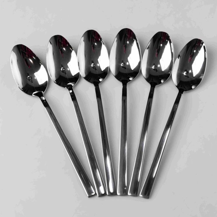 Набір столових ложок 6 штук із нержавіючої сталі сріблястий 21 см ложки столові прилади для сервірування столу нержавіюча сталь HP-16978-16 (HP-16978-16) - изображение 1