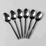 Набір чайних ложок 6 штук із нержавіючої сталі 14.5 см сріблясті ложки чайні посуд нержавійка десерт кава HP-16978-18 (HP-16978-18)