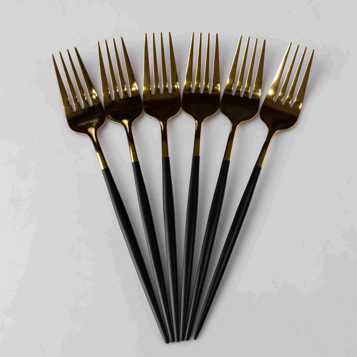 Набір столових виделок 6 штук із нержавіючої сталі 21.5 см вилки кухонні столові прилади HP-16978-19 (HP-16978-19) - изображение 1