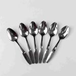 Набір чайних ложок 6 штук із нержавіючої сталі 14.5 см сріблястий ложки чайні посуд нержавійка десерт кава HP-16978-15 (HP-16978-15)