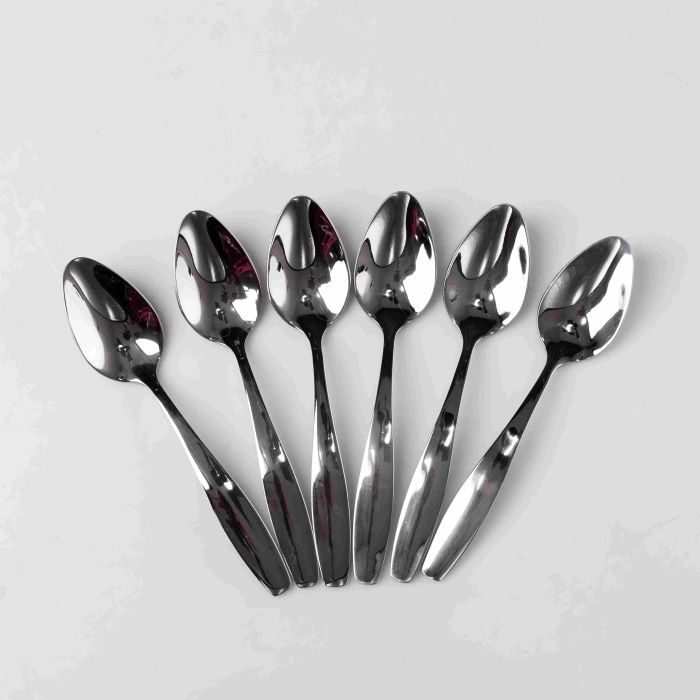 Набір чайних ложок 6 штук із нержавіючої сталі 14.5 см сріблястий ложки чайні посуд нержавійка десерт кава HP-16978-15 (HP-16978-15) - изображение 1
