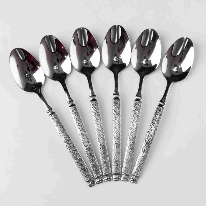Набір столових ложок 6 штук із нержавіючої сталі 21 см ложки кухонні прилади столові сервірування посуд HP-16978-10 (HP-16978-10) - изображение 1