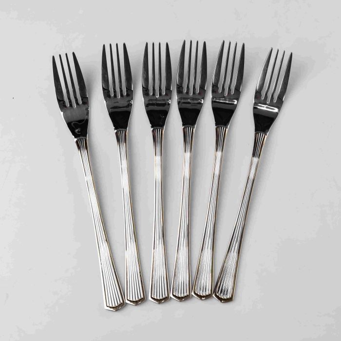 Набір столових виделок 6 штук із нержавіючої сталі 20.5 см вилки кухонні столові прилади сервірування HP-16978-02 (HP-16978-02) - изображение 1