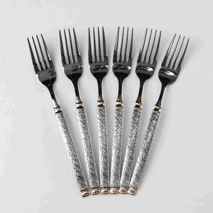 Набір столових виделок 6 штук з нержавіючої сталі 21 см вилки кухонні столові прилади класичний стиль HP-16978-06 (HP-16978-06) - изображение 1