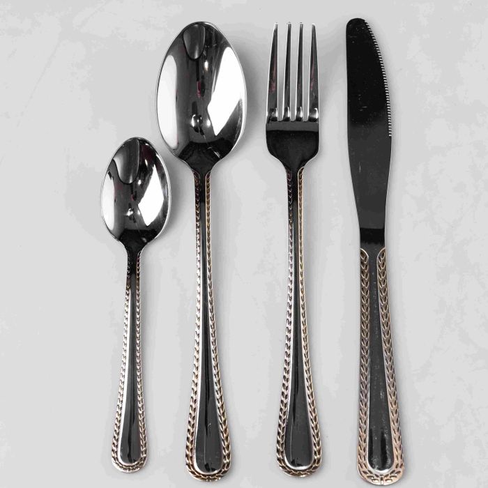 Набір столових приборів із нержавіючої сталі на 6 персон 24 предмети сріблястий столова ложка виделка ніж в подарунковій упаковці HP-16978-23 (HP-16978-23) - изображение 1