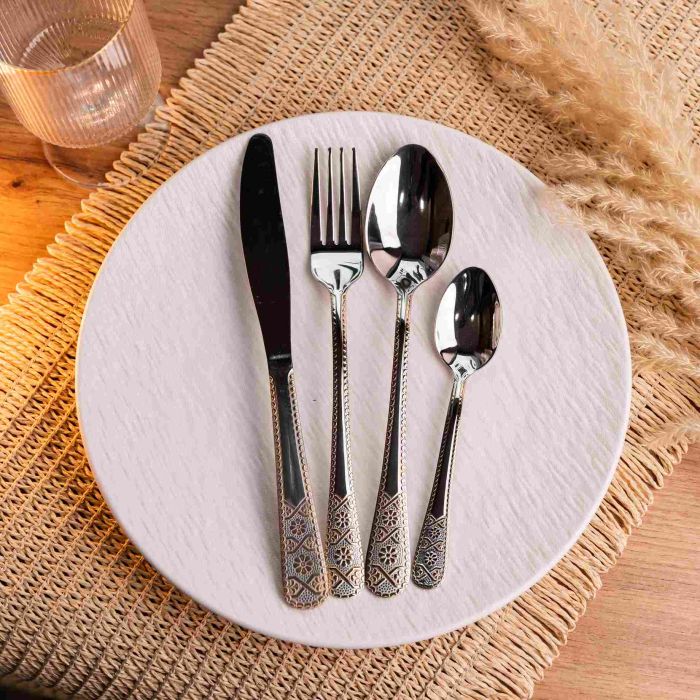 Набір столових приборів із нержавіючої сталі на 6 персон 24 предмети столова ложка виделка ніж в подарунковій упаковці HP-16978-22 (HP-16978-22) - изображение 3