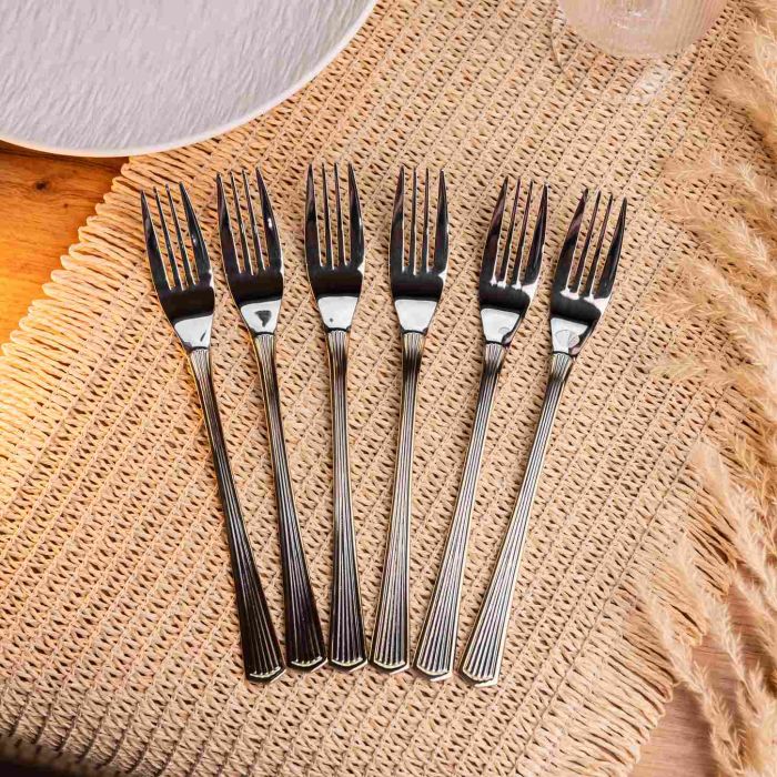 Набір столових виделок 6 штук із нержавіючої сталі 20.5 см вилки кухонні столові прилади сервірування HP-16978-02 (HP-16978-02) - изображение 2