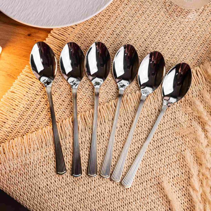 Набір чайних ложок 6 штук із нержавіючої сталі 14.5 см ложки чайні посуд нержавійка десерт кава (HP-16978-03) - изображение 2