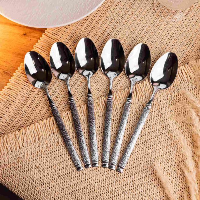 Набір столових ложок 6 штук із нержавіючої сталі 21 см ложки кухонні прилади столові сервірування посуд HP-16978-10 (HP-16978-10) - изображение 3