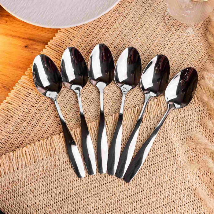 Набір чайних ложок 6 штук із нержавіючої сталі 14.5 см сріблястий ложки чайні посуд нержавійка десерт кава HP-16978-15 (HP-16978-15) - изображение 3