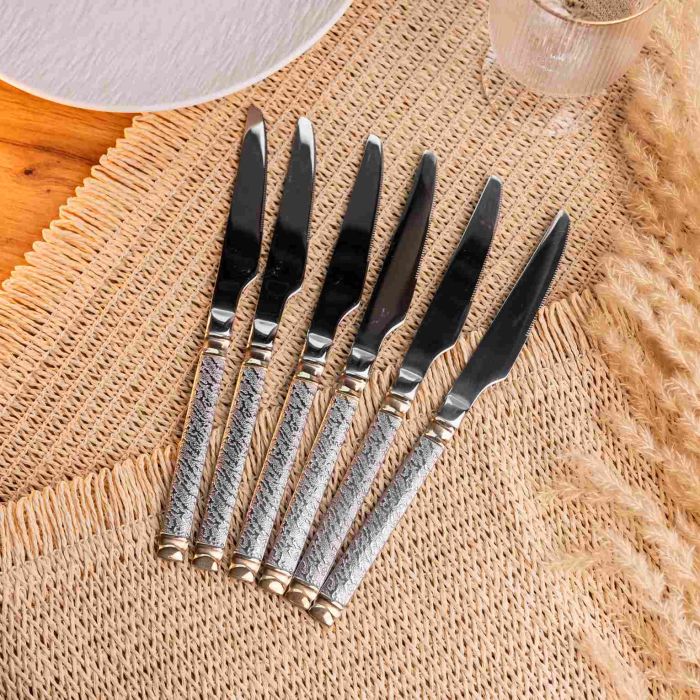 Набір столових ножів 6 штук із нержавіючої сталі 23 см ножі столові прилади сервіровка HP-16978-04 (HP-16978-04) - изображение 2