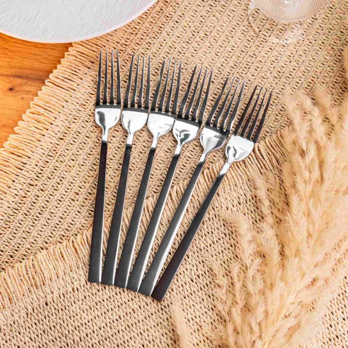 Набір столових виделок 6 штук з нержавіючої сталі 21.5 см вилки кухонні столові прилади HP-16978-17 (HP-16978-17) - изображение 2