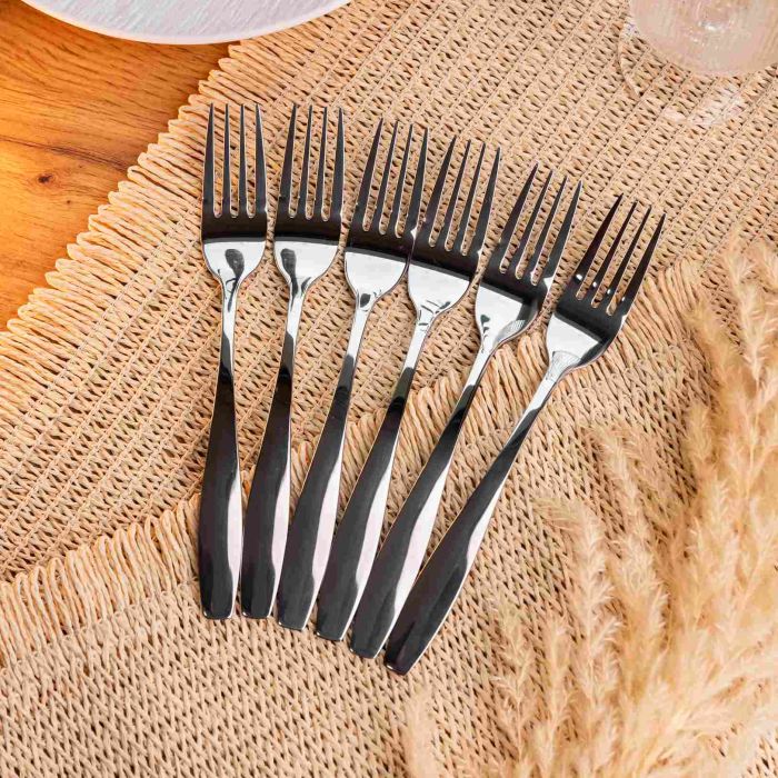 Набір столових виделок 6 штук з нержавіючої сталі 20 см вилки кухонні столові прилади класичний стиль HP-16978-14 (HP-16978-14) - изображение 3