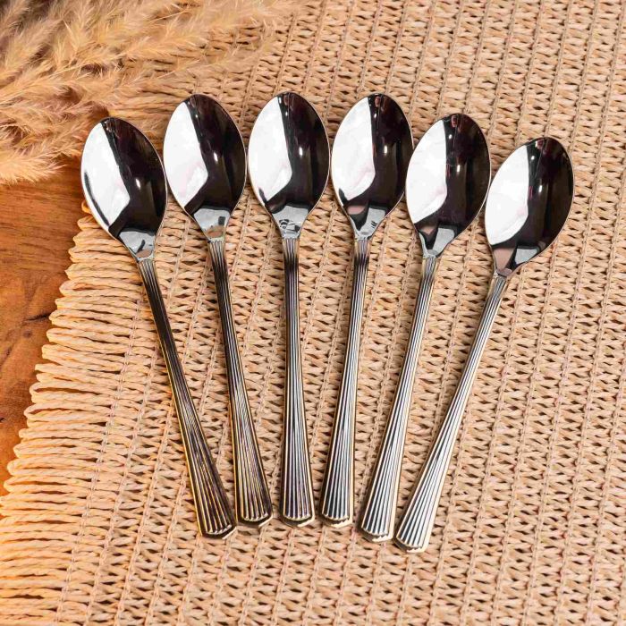 Набір столових ложок 6 штук із нержавіючої сталі 21 см ложки столові посуд нержавійка харчування HP-16978-01 (HP-16978-01) - изображение 3