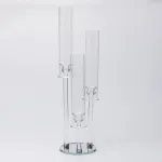 Підсвічник скляний на високій ніжці 72.5 см підсвічник келих Ø16 см декоративний прозорий прозорий (HP-4-63)