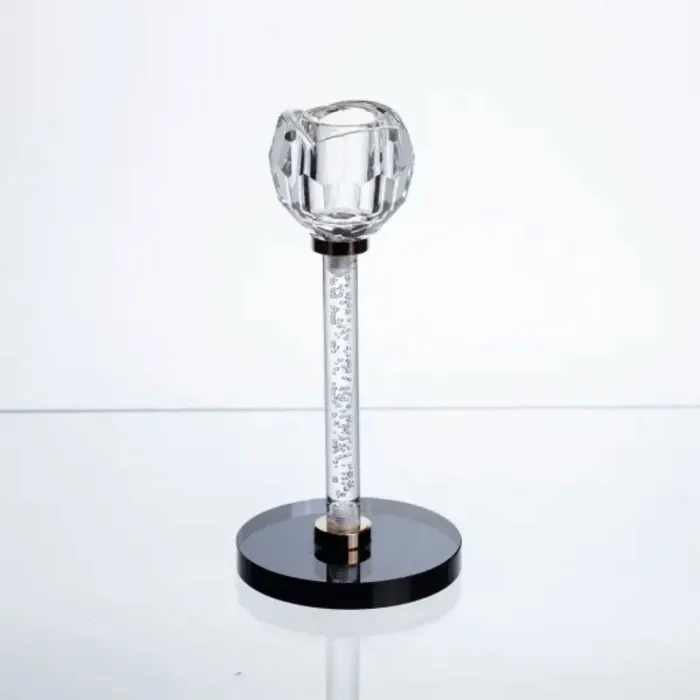 Скляний свічник Crystal Pillar 17 см на стіл декоративний HP-7-27 (HP-7-27) - зображення 1