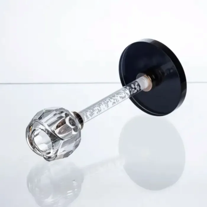 Скляний свічник Crystal Pillar 17 см на стіл декоративний HP-7-27 (HP-7-27) - зображення 3