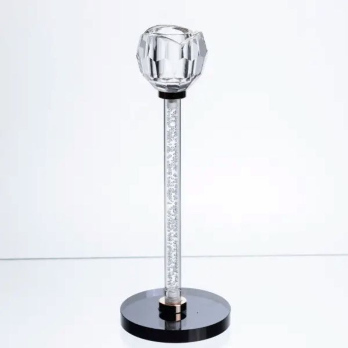 Скляний свічник Crystal Pillar 22см на стіл високий декоративний HP-7-26 (HP-7-26) - изображение 1