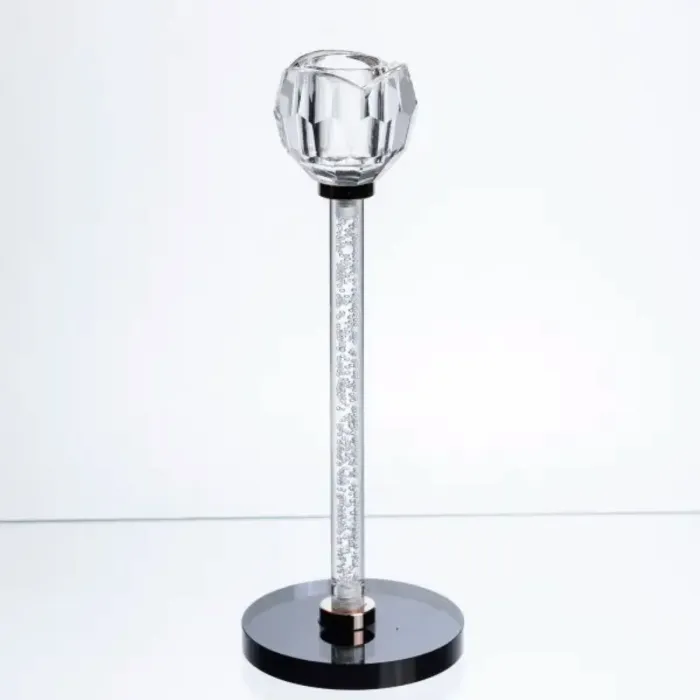 Скляний свічник Crystal Pillar 22см на стіл високий декоративний HP-7-26 (HP-7-26) - зображення 1
