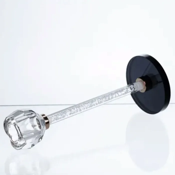 Скляний свічник Crystal Pillar 22см на стіл високий декоративний HP-7-26 (HP-7-26) - зображення 3