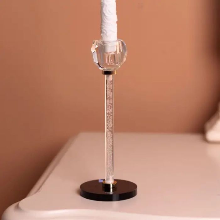 Скляний свічник Crystal Pillar 22см на стіл високий декоративний HP-7-26 (HP-7-26) - изображение 2
