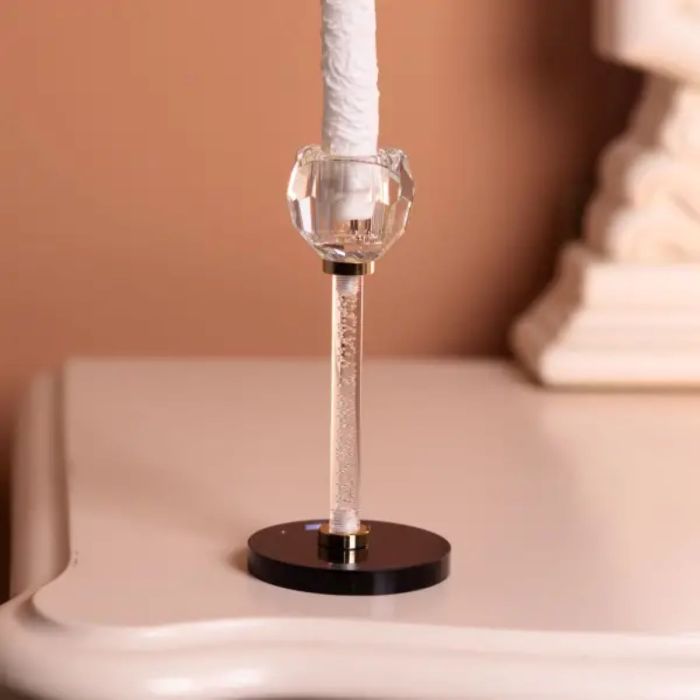 Скляний свічник Crystal Pillar 17 см на стіл декоративний HP-7-27 (HP-7-27) - изображение 2