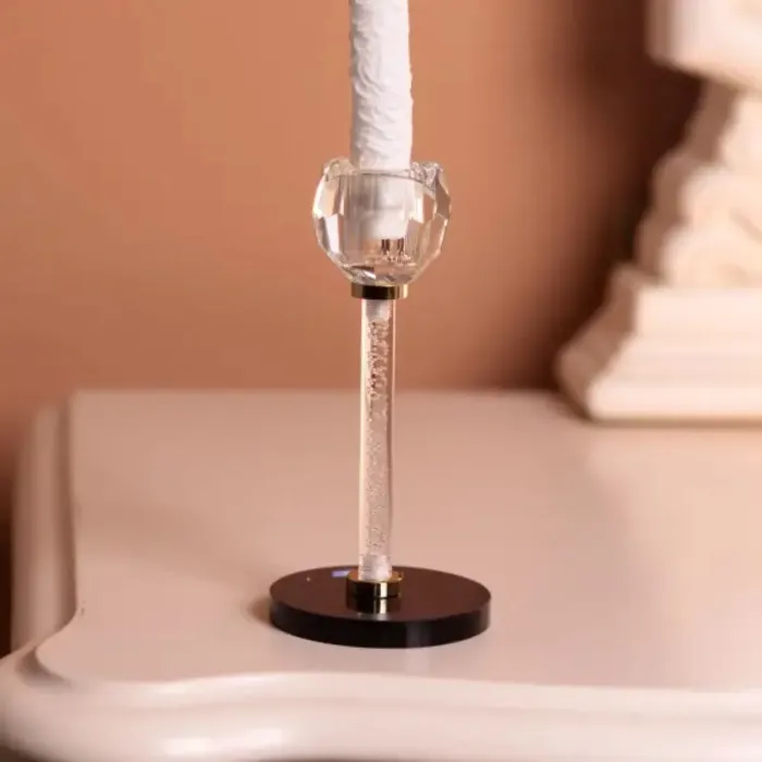 Скляний свічник Crystal Pillar 17 см на стіл декоративний HP-7-27 (HP-7-27) - зображення 2