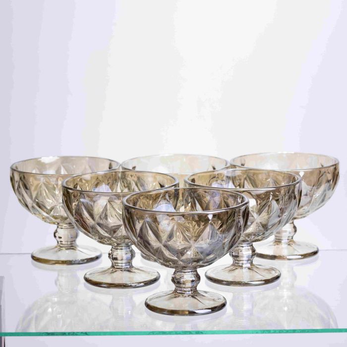 Набір креманок Citrine 300 мл HP-19-283 6 шт десертна ваза тарілка для десертів прозорий (HP-19-283) - зображення 1