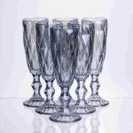 Набір келихів для шампанського Diamond Blue 6 штук по 180 мл HP-19-274 прозорий келих для напоїв лимонадів газованки (HP-19-274)