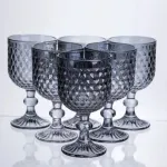 Набір келихів для вина 6 штук по 300 мл сірий HP-19-261 (HP-19-261)