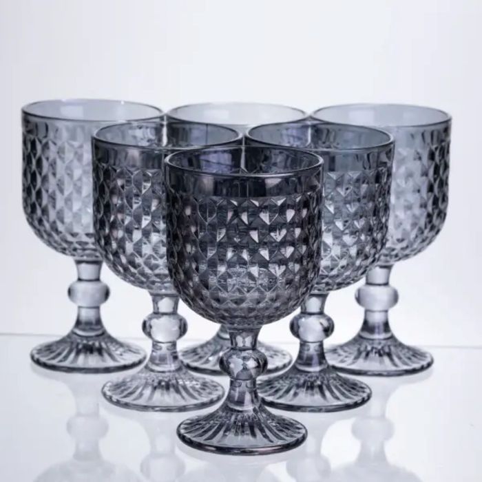 Набір келихів для вина 6 штук по 300 мл сірий HP-19-261 (HP-19-261) - зображення 1