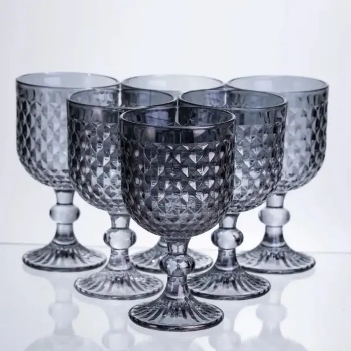 Набір келихів для вина 6 штук по 300 мл сірий HP-19-261 (HP-19-261) - зображення 1