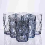 Набір склянок Diamond Blue 6 штук по 300 мл HP-19-276 скляних прозорих склянка для напоїв лимонадів та газованки (HP-19-276)