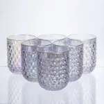 Набір склянок 6 штук по 250 мл із товстогого скла рельєфні rainbow HP-19-256 (HP-19-256)