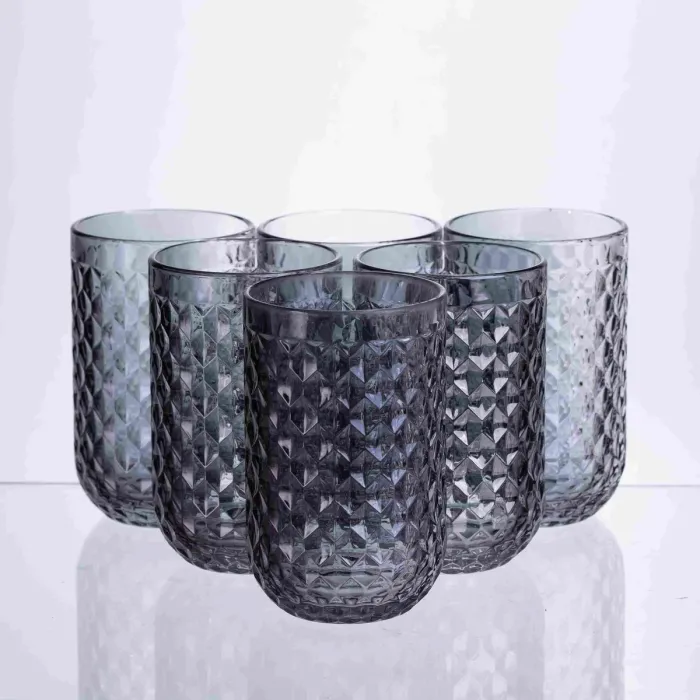 Набір склянок Geometric 6 штук по 400 мл HP-19-263 прозора склянка для напоїв (HP-19-263) - зображення 1